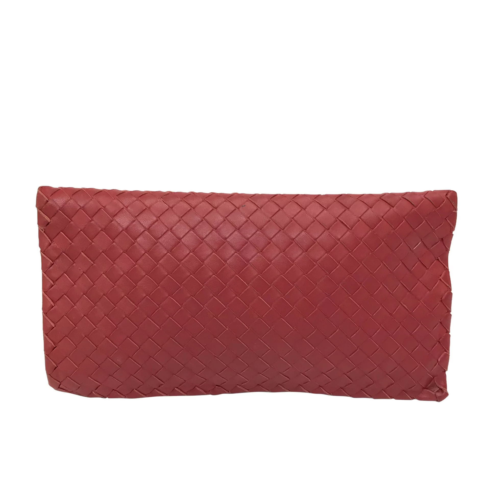 Clutch Bottega Veneta Couro Vermelha