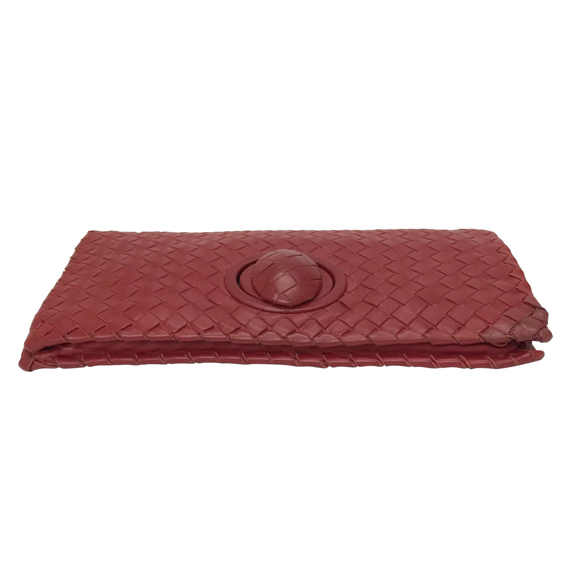 Clutch Bottega Veneta Couro Vermelha