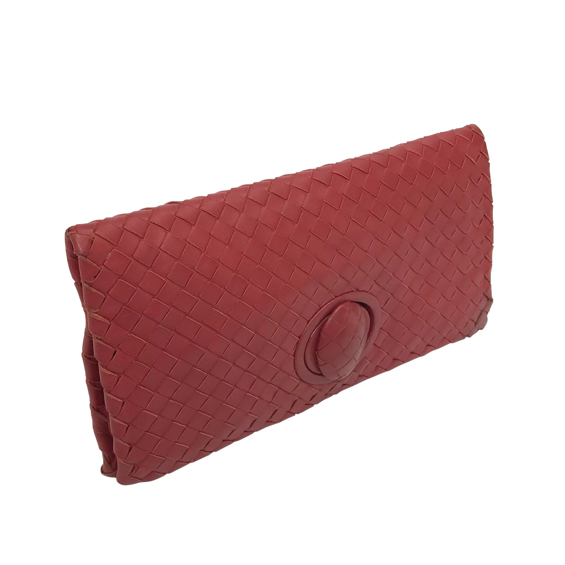 Clutch Bottega Veneta Couro Vermelha