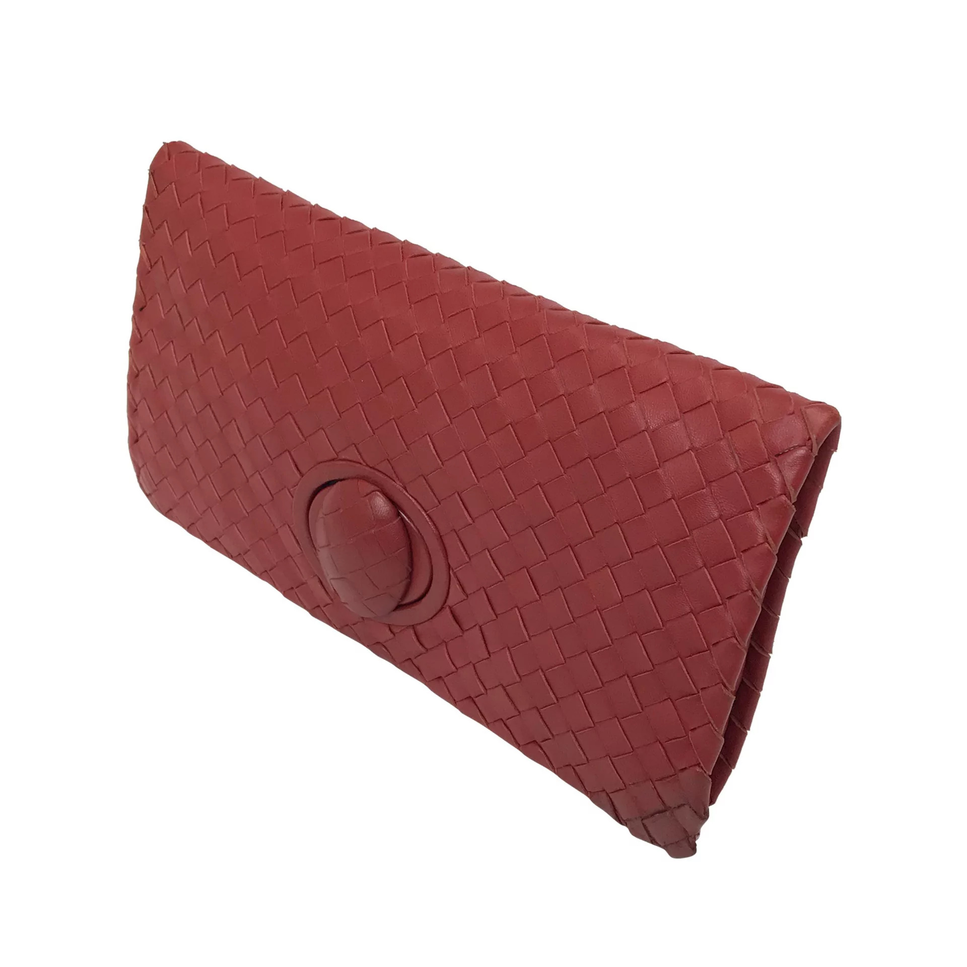 Clutch Bottega Veneta Couro Vermelha