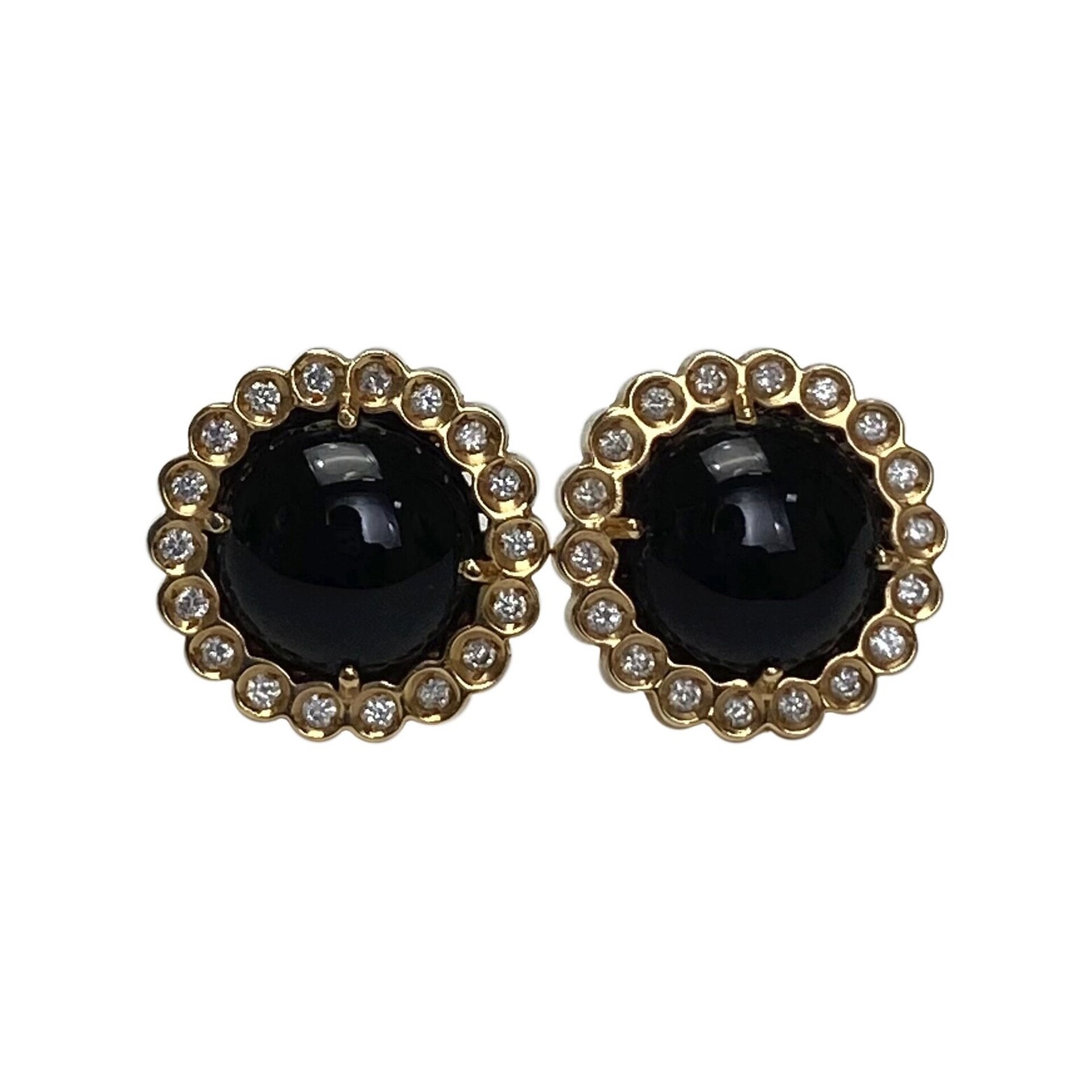 Par de Brincos Carla Amorim Macaron Quartzo Negro