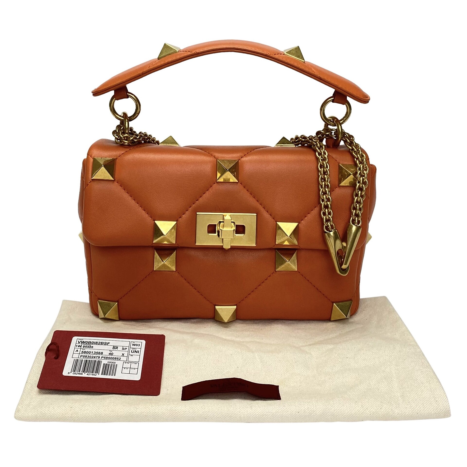 Bolsa Valentino Garavani Roman Stud Laranja