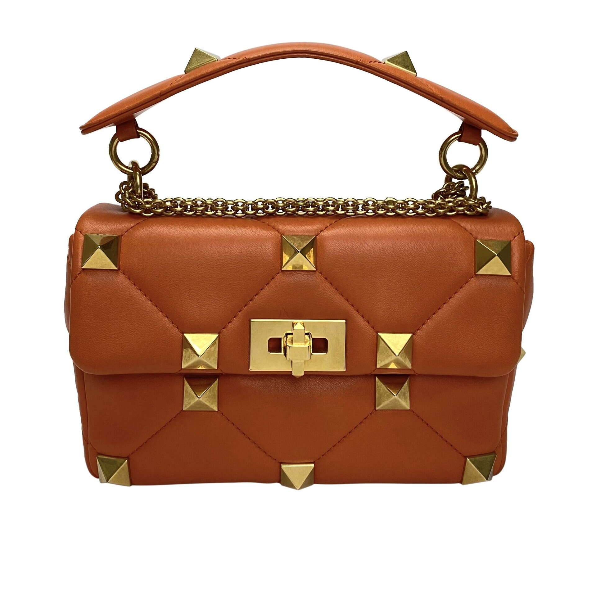 Bolsa Valentino Garavani Roman Stud Laranja