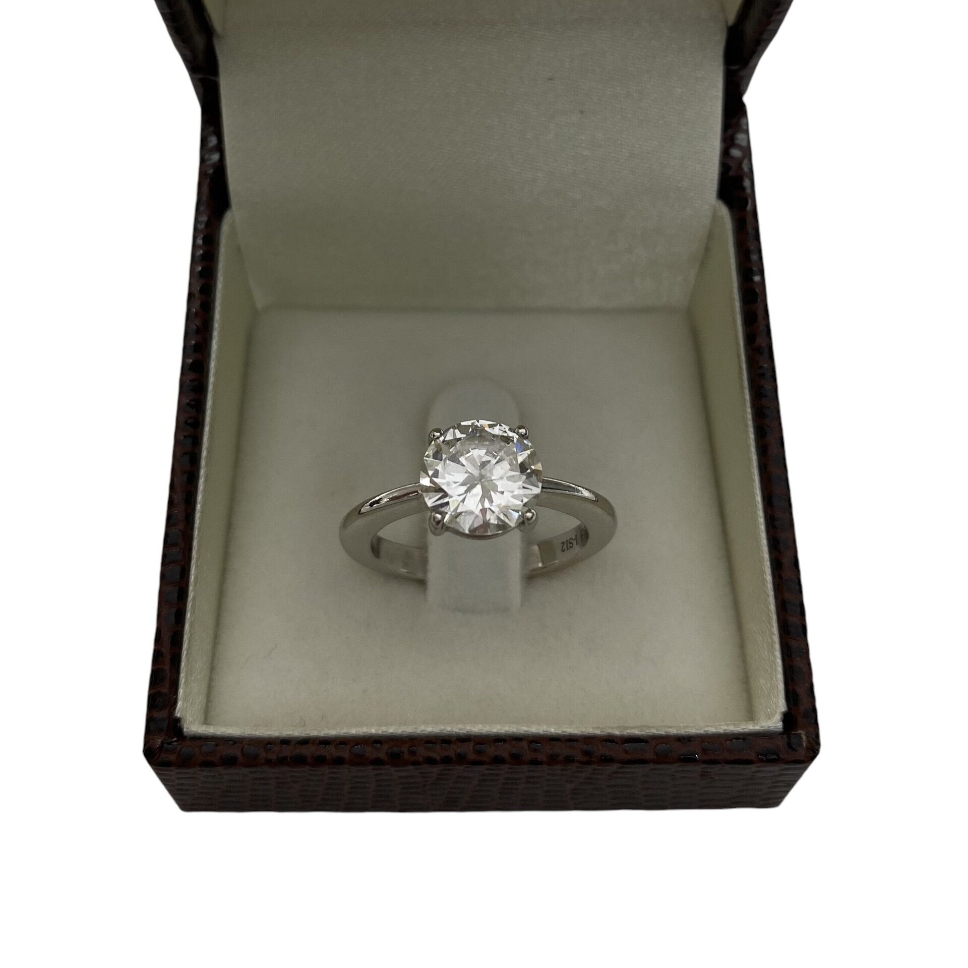 Anel Solitário Ouro Branco - 2.09 ct