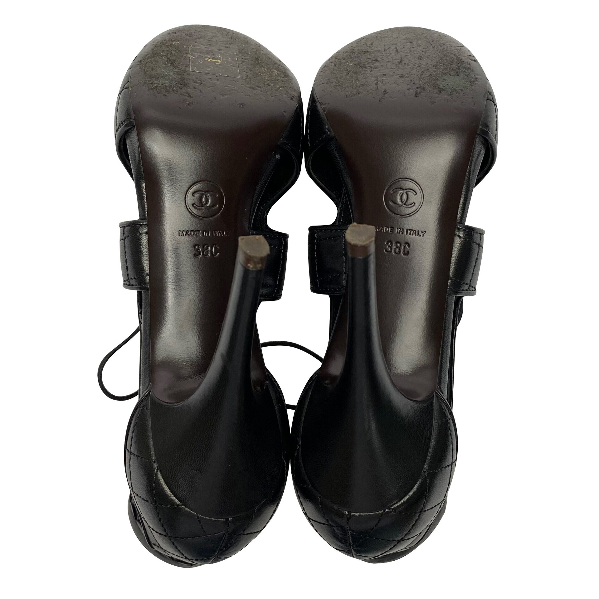 Bota Chanel Couro Preta