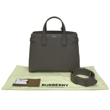 Bolsa Burberry Banner Couro Cinza
