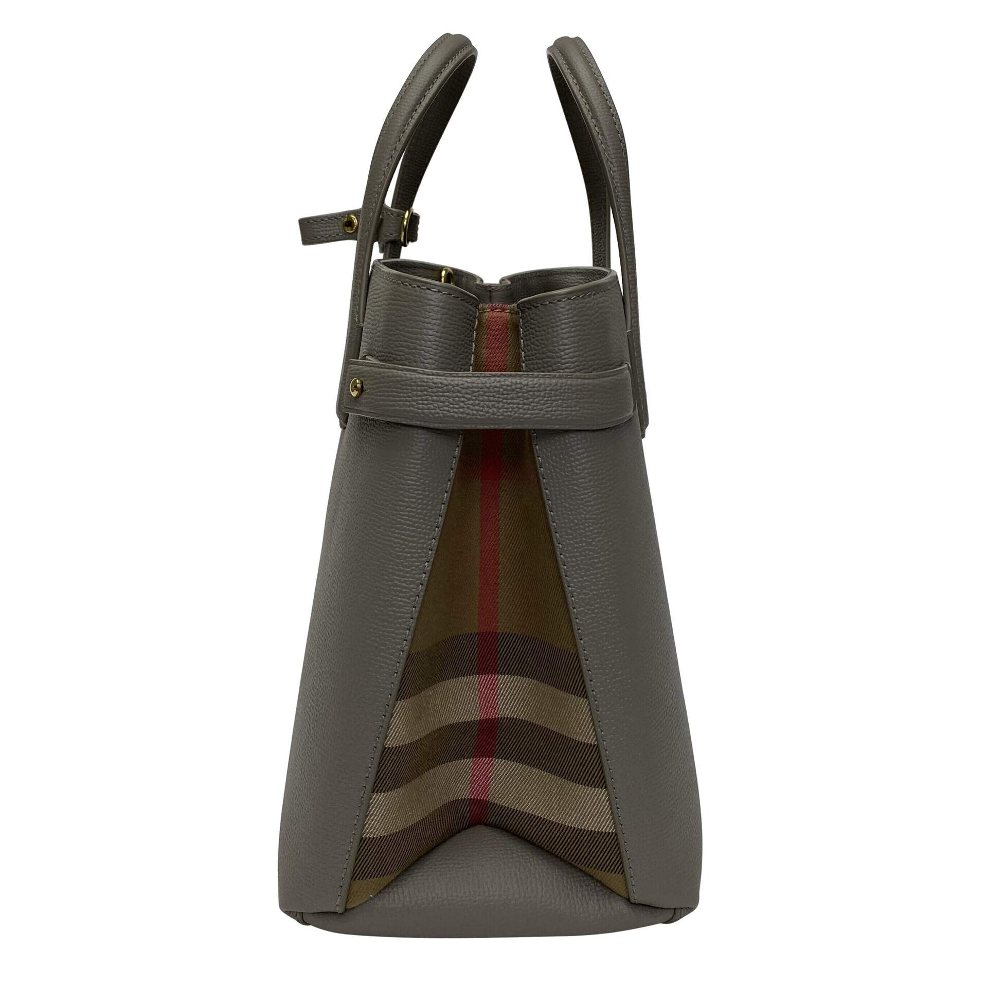 Bolsa Burberry Banner Couro Cinza