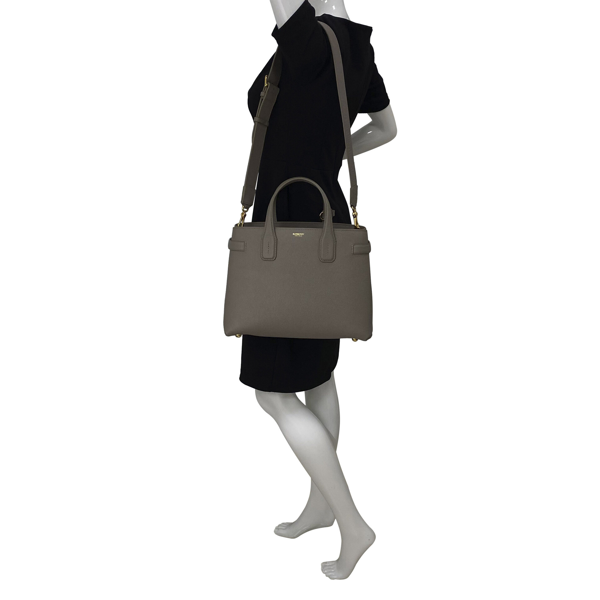 Bolsa Burberry Banner Couro Cinza