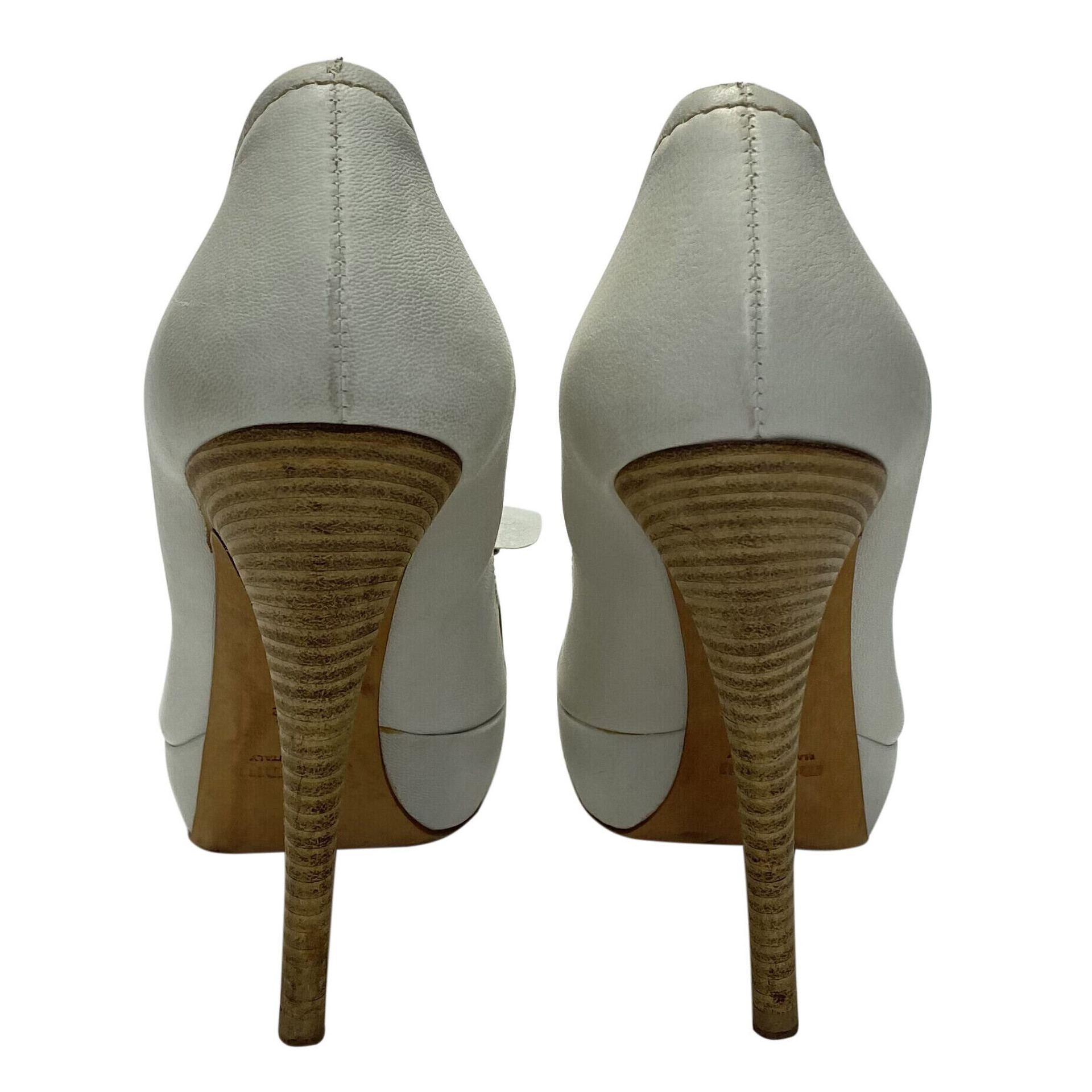 Peep Toe Miu Miu Laço Off White