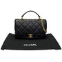 Bolsa Chanel Top Handle Flap Couro Preta