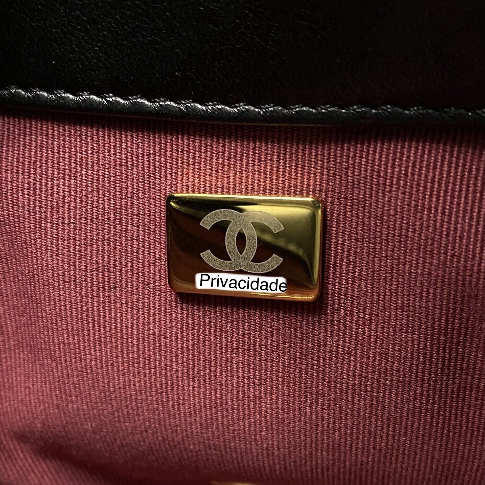 Bolsa Chanel Top Handle Flap Couro Preta