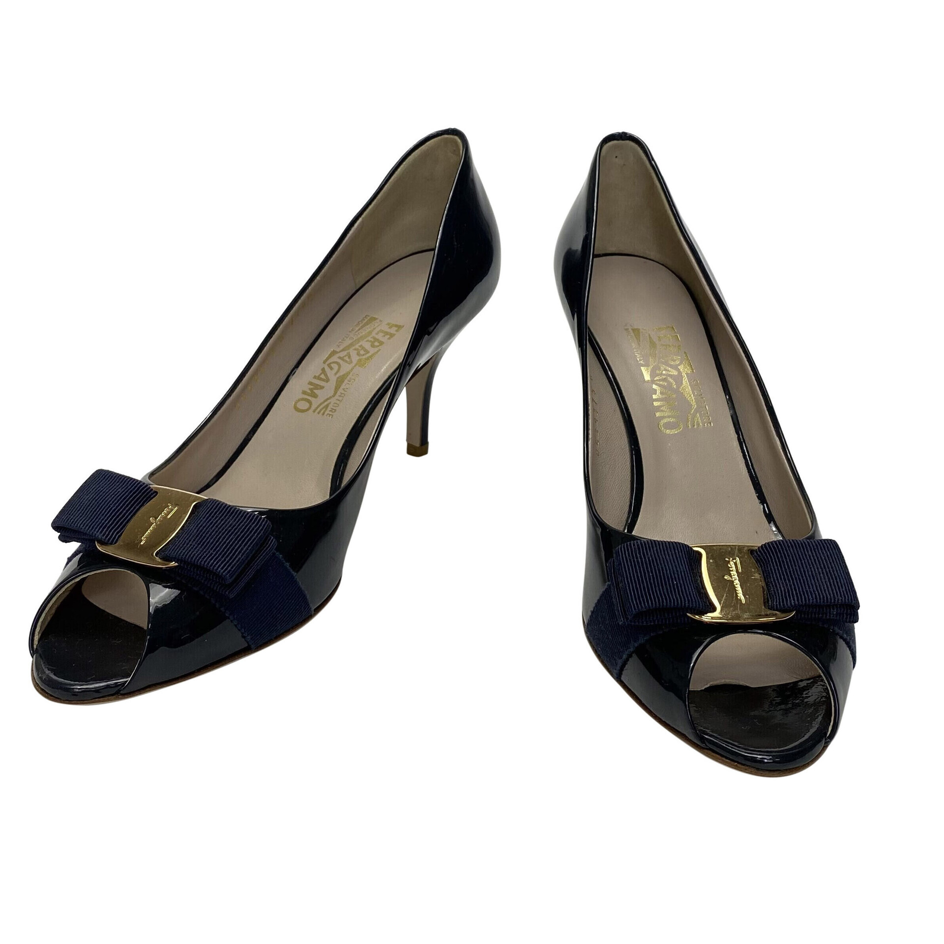 Peep Toe Salvatore Ferragamo Azul