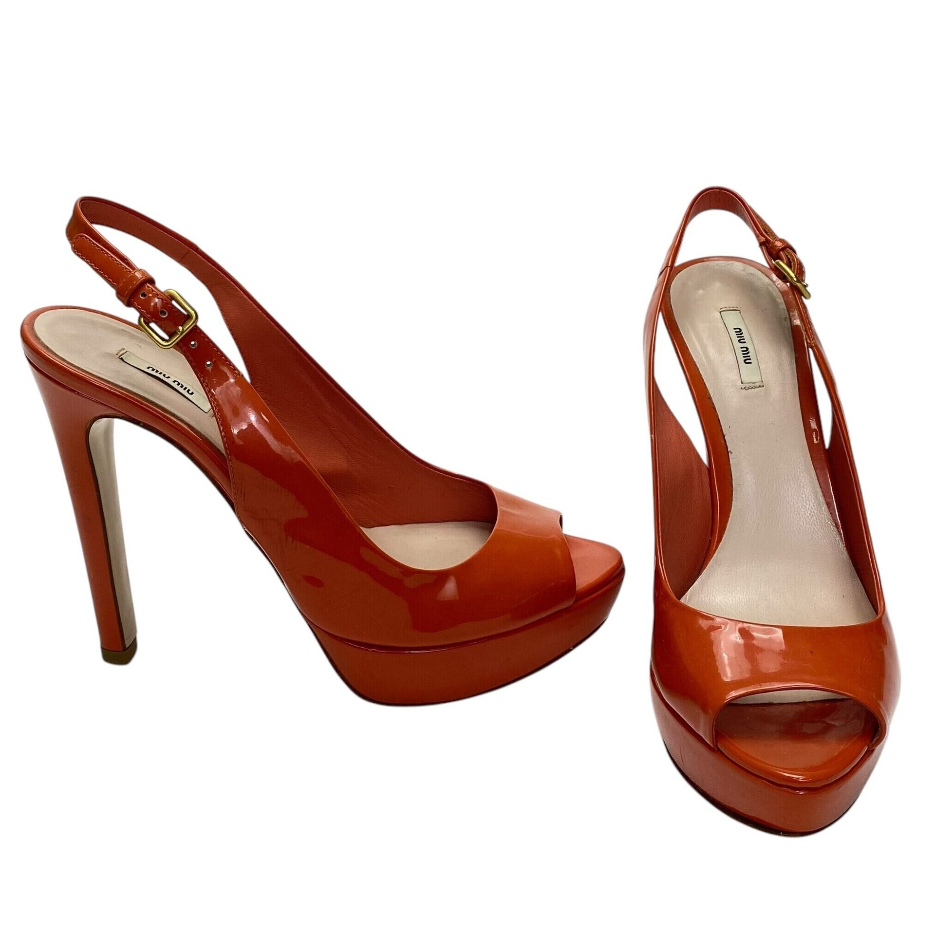 Peep Toe Miu Miu Laranja