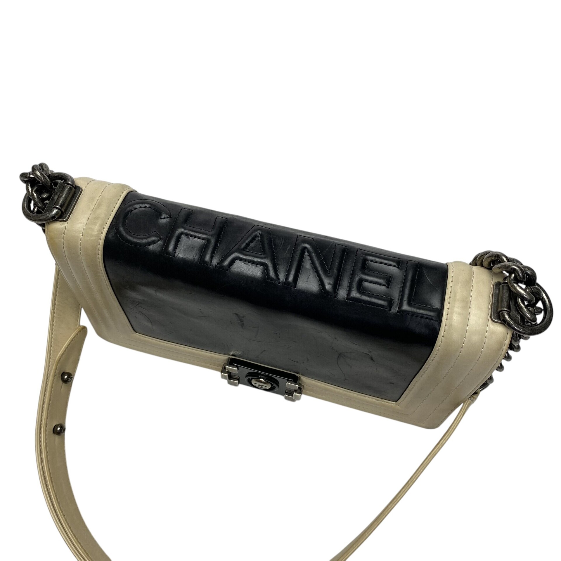 Bolsa Chanel Boy Preta e Bege