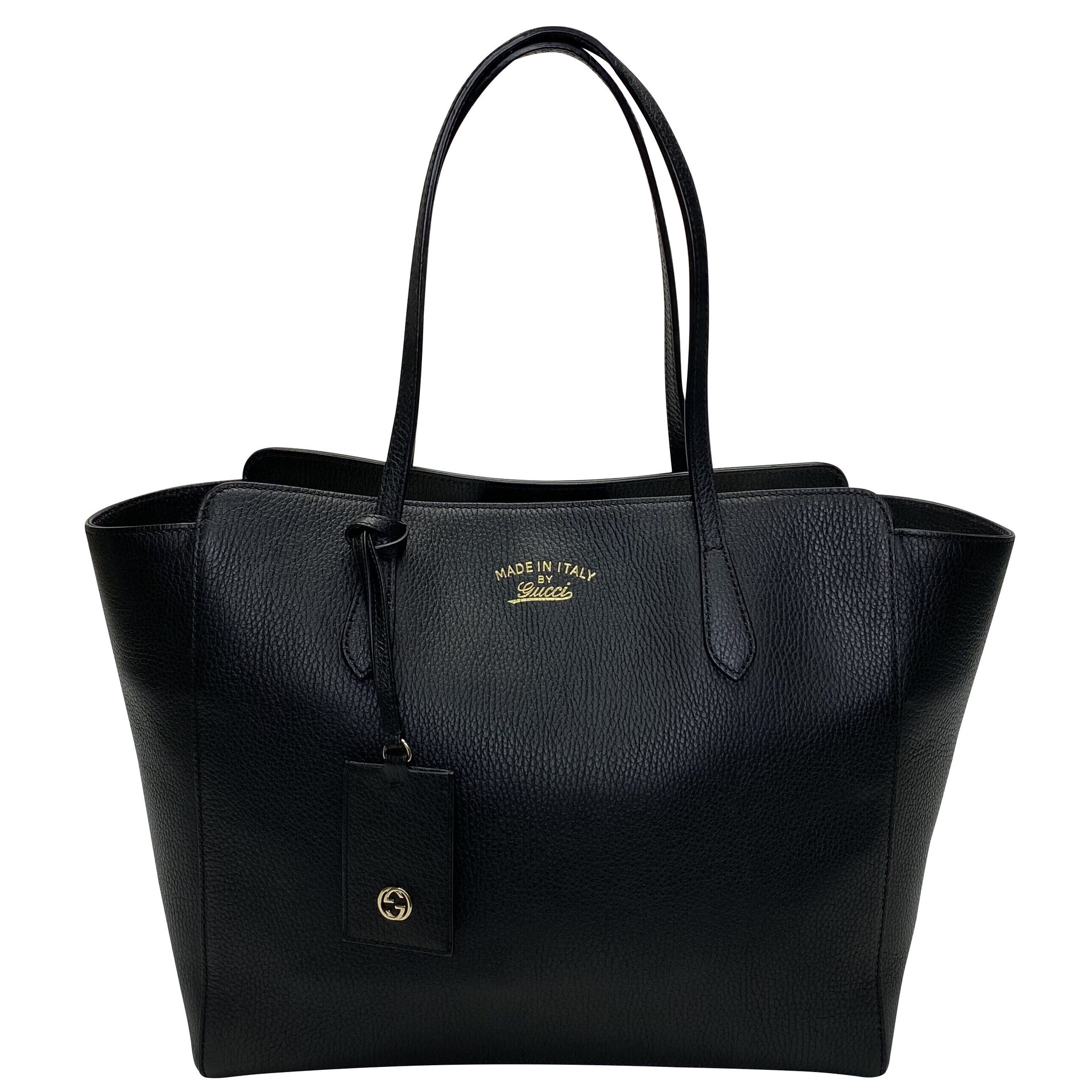 Bolsa Gucci Swing Tote Couro Preto