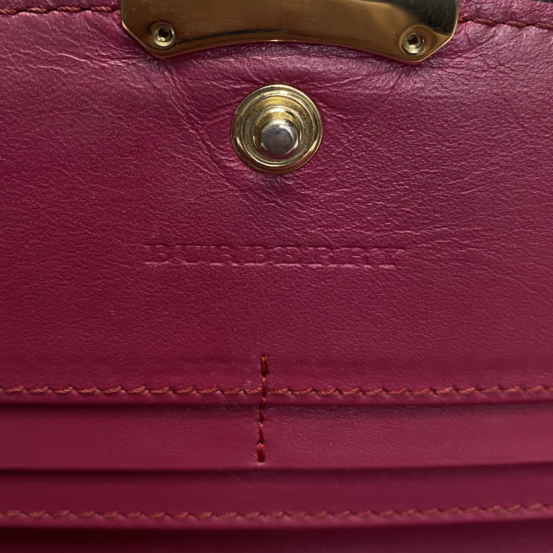 Carteira Burberry Couro Rosa