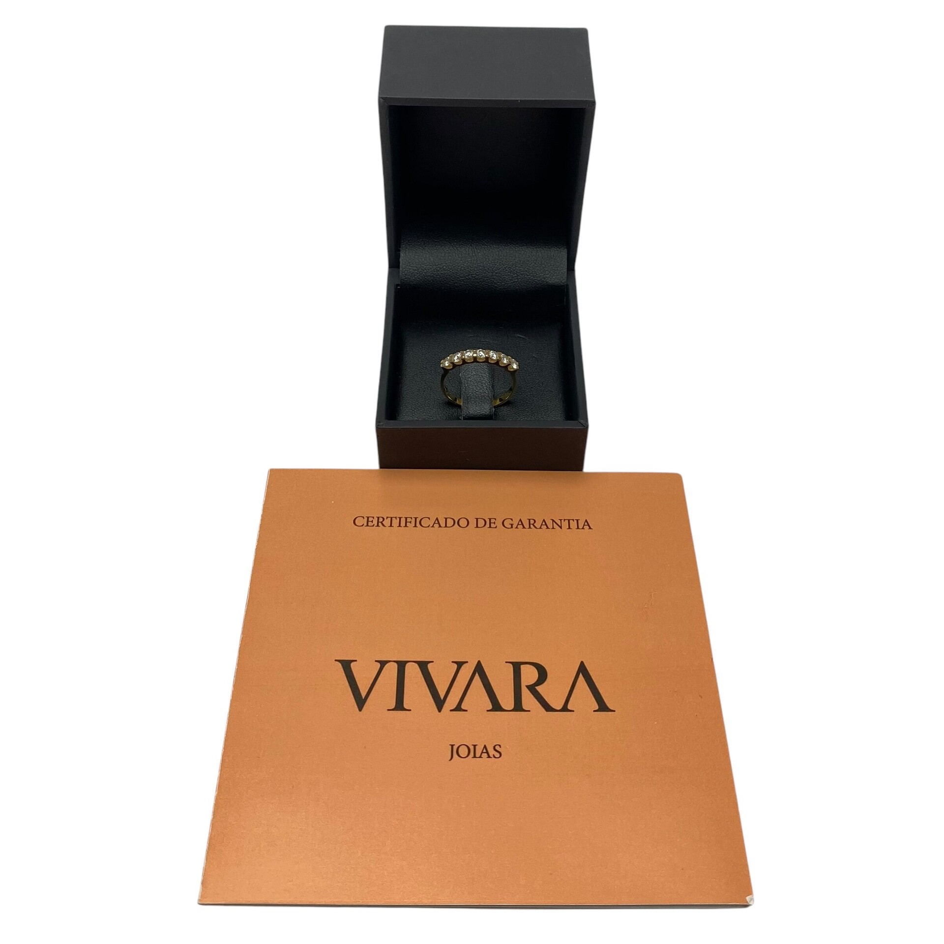 Meia Aliança Vivara Ouro Amarelo com Diamantes