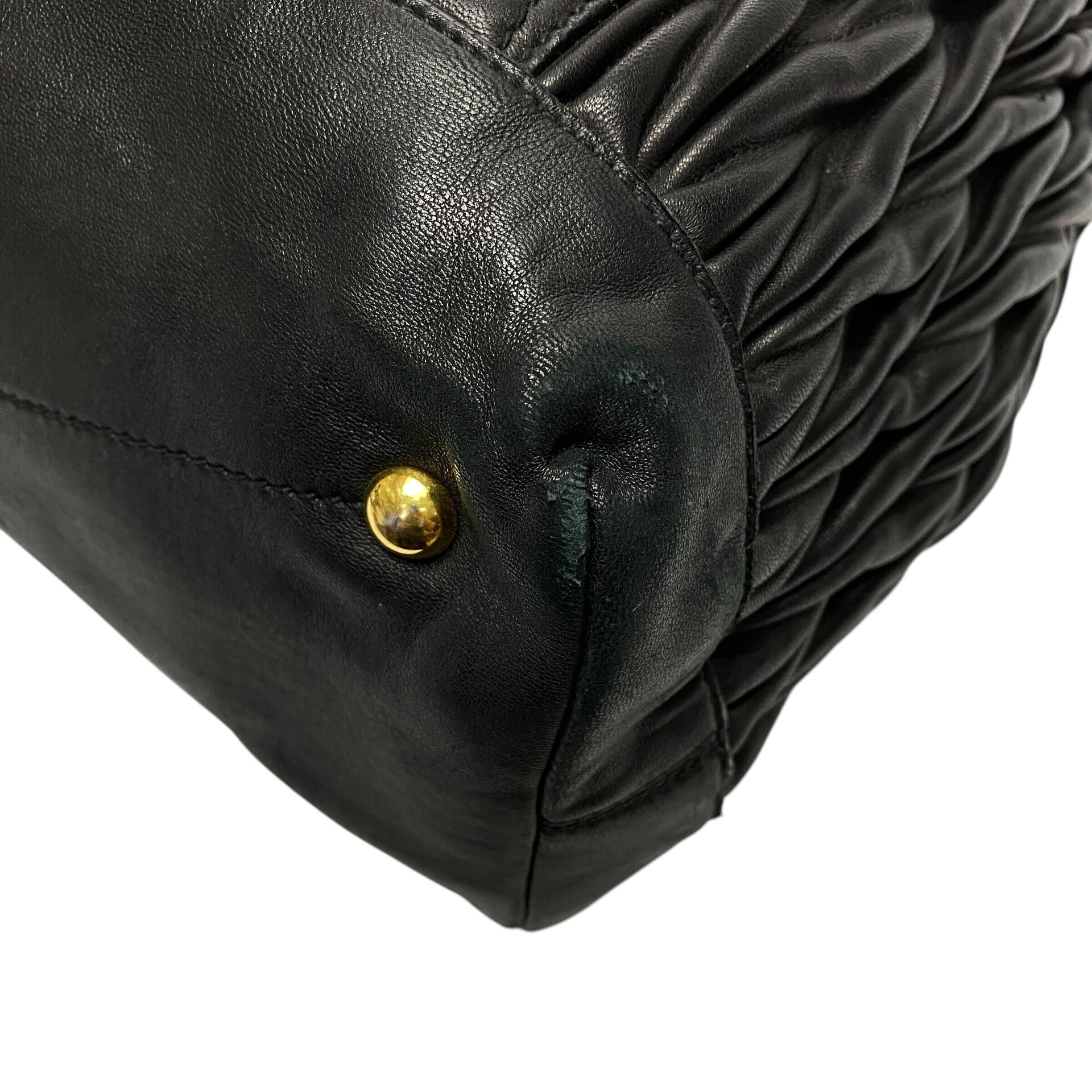 Bolsa Miu Miu Tote Bag Couro Preto