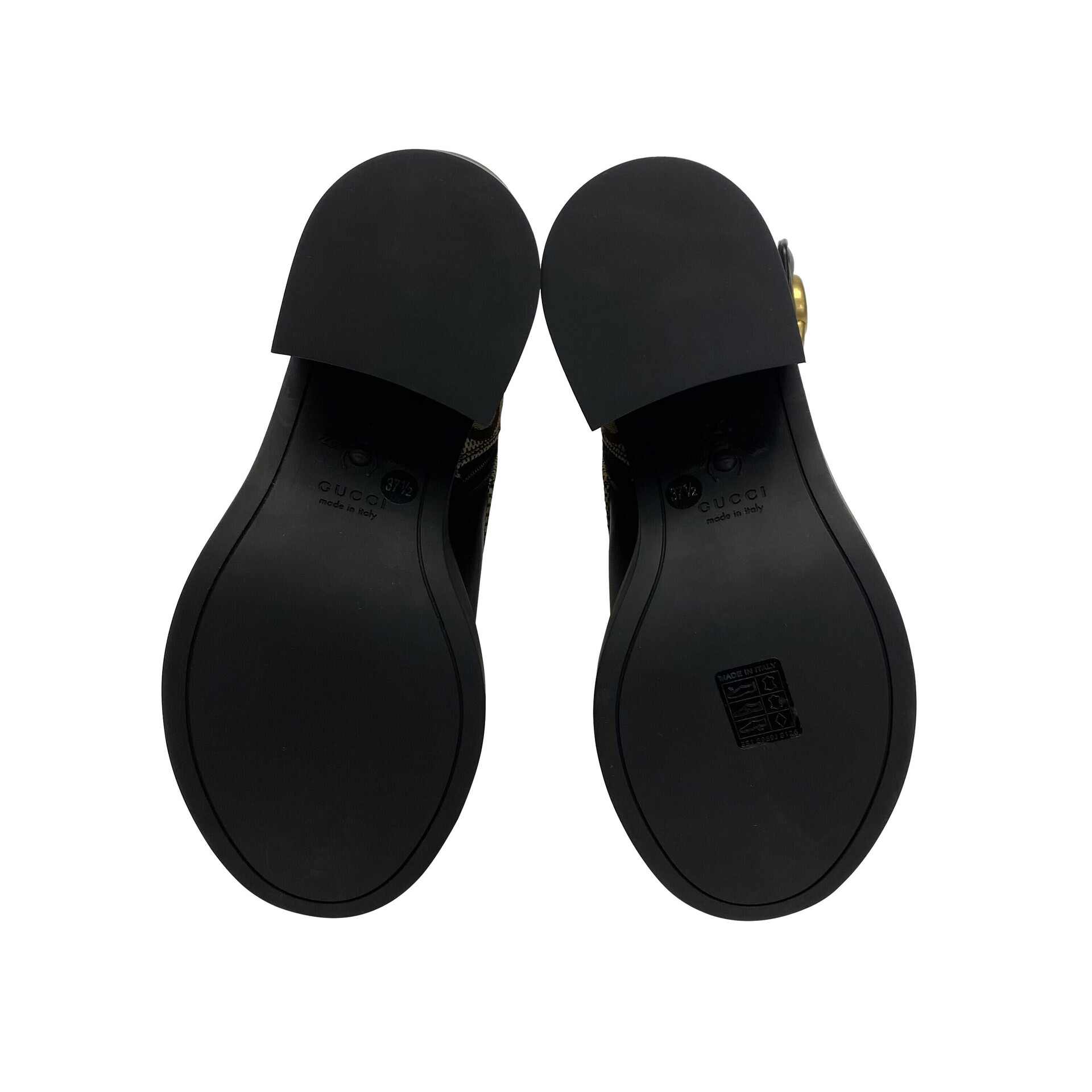 Bota Gucci Preta e Monograma