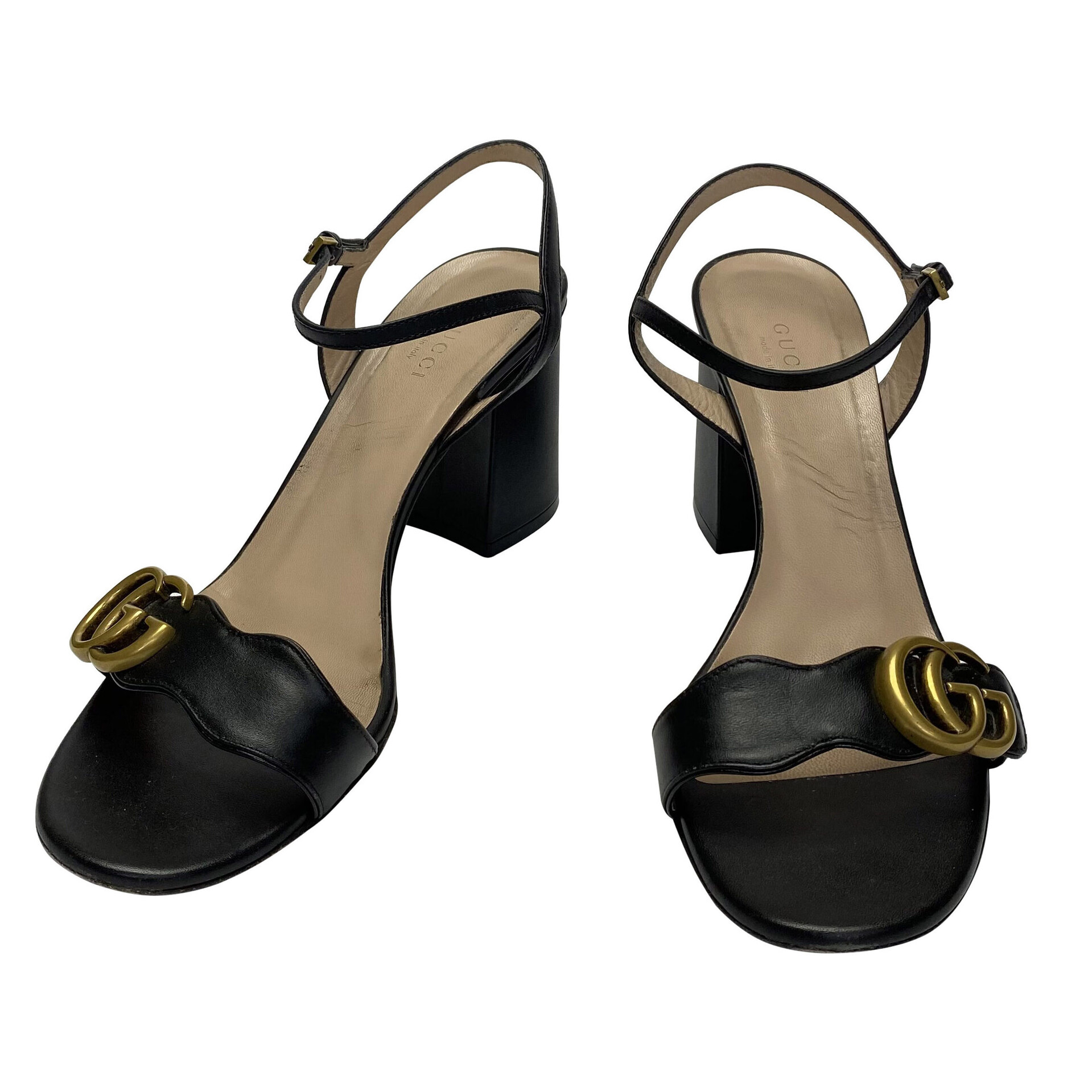 Sandália Gucci GG Marmont Preta