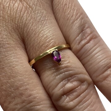 Anel Vivara Ouro Rose 18K com Rodolita