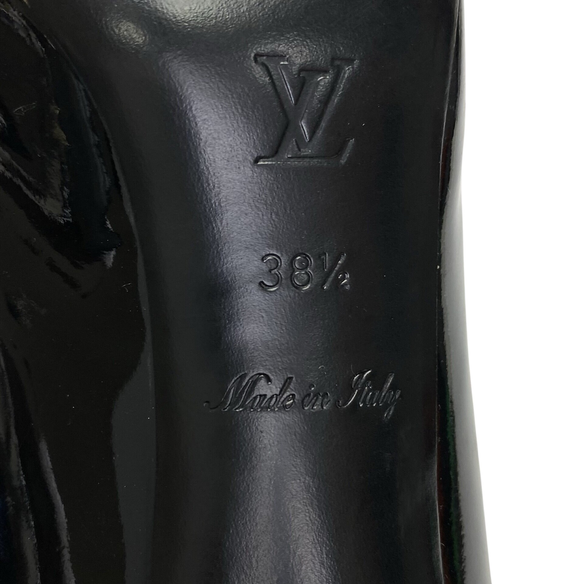 Peep Toe Louis Vuitton Verniz Preto