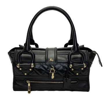 Bolsa Burberry Manor Couro Preto