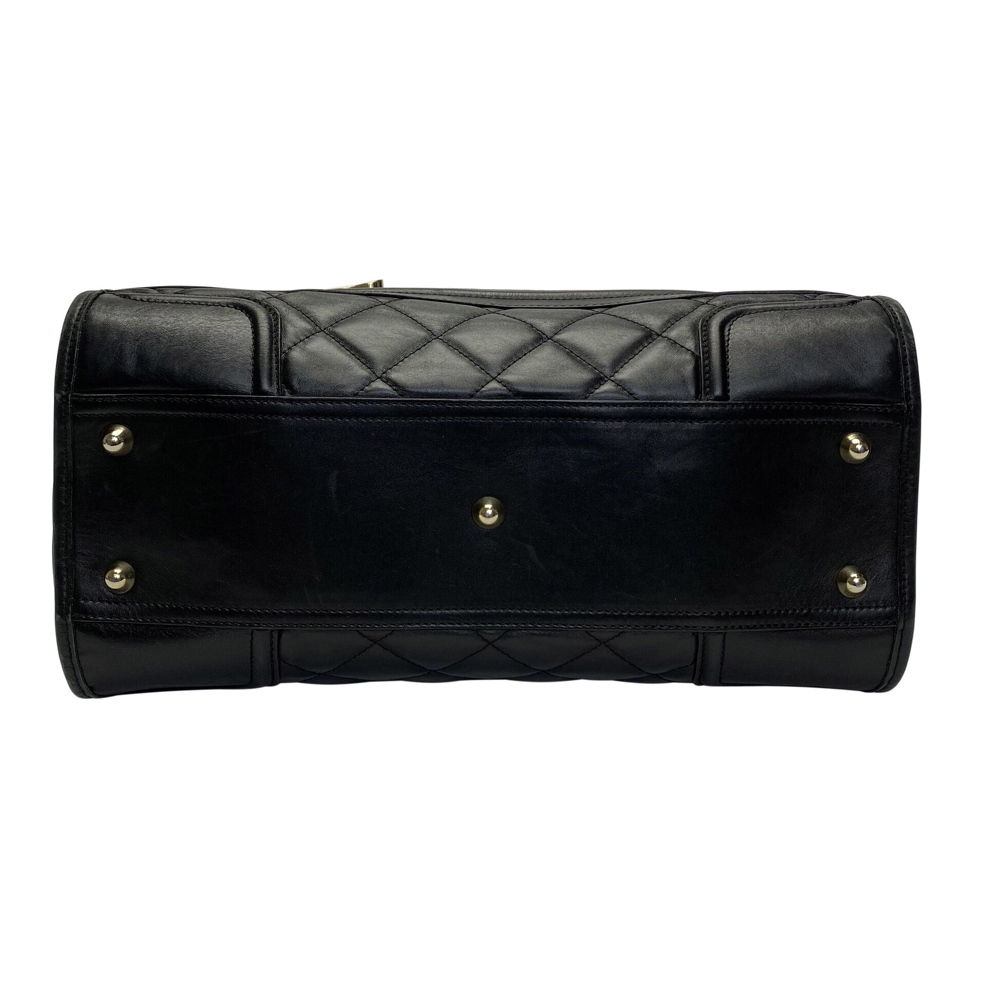 Bolsa Burberry Manor Couro Preto