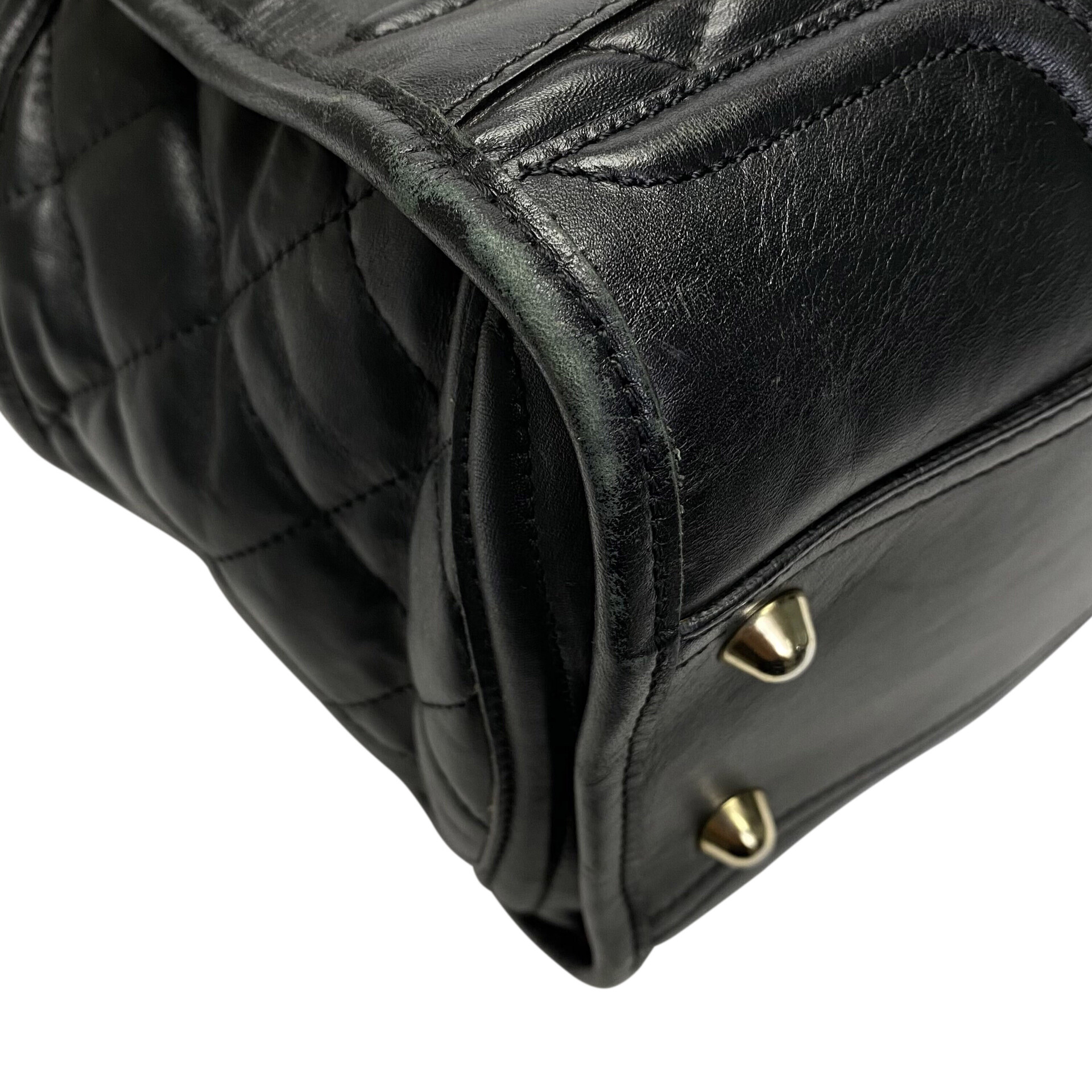 Bolsa Burberry Manor Couro Preto