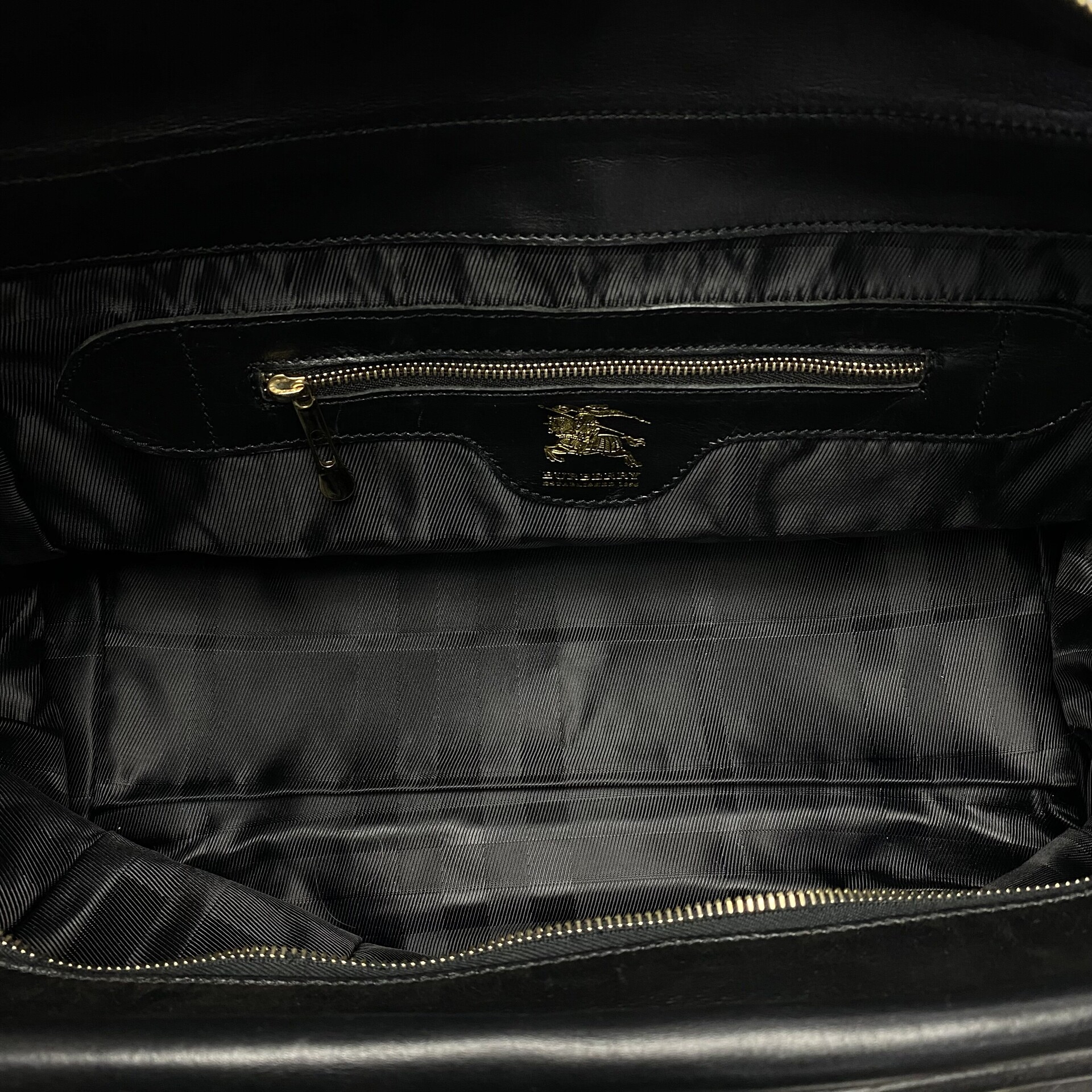 Bolsa Burberry Manor Couro Preto