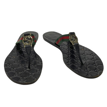 Chinelo Gucci Rasteira GG Thong Web Preta