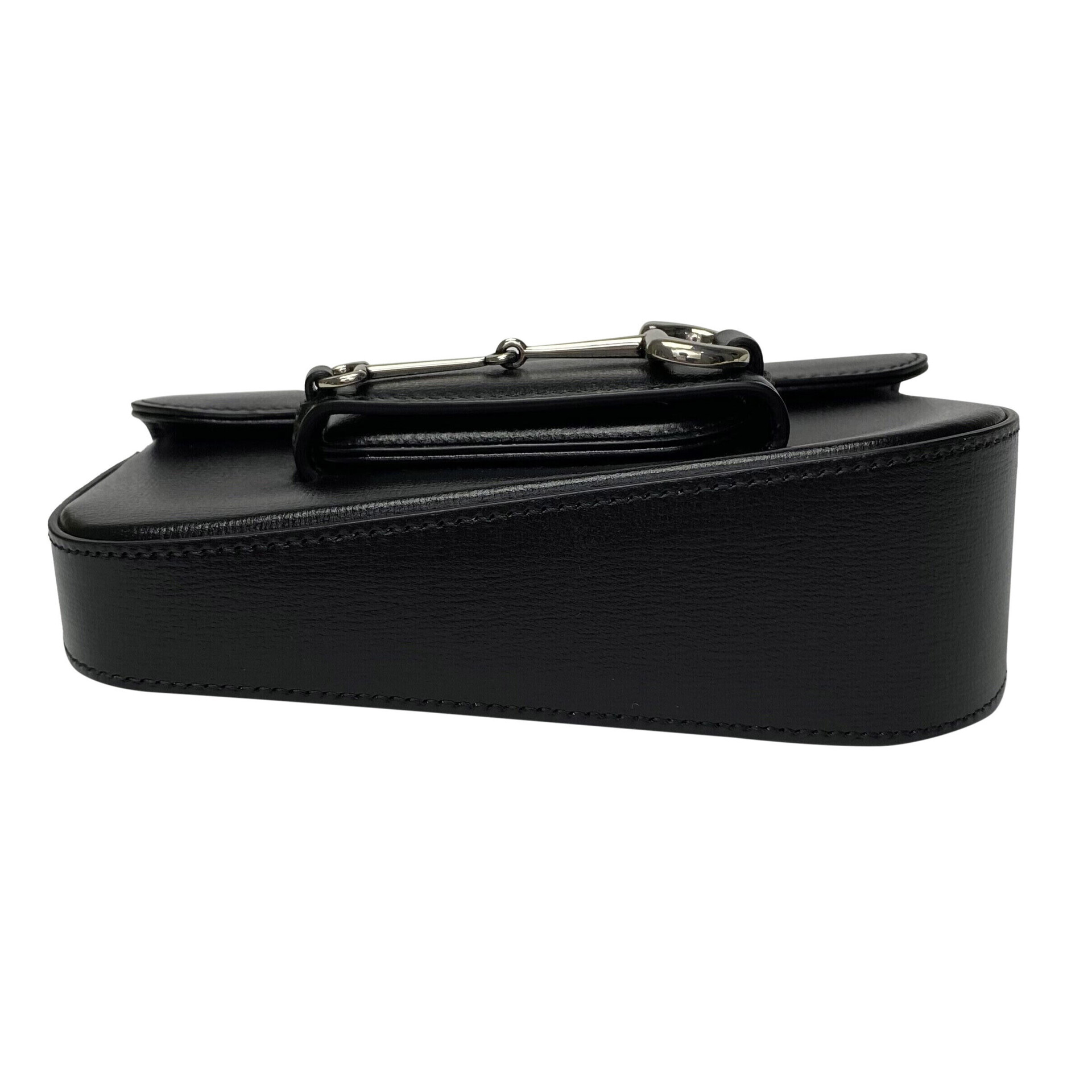 Bolsa Gucci Tiracolo Horsebit 1955 Preta