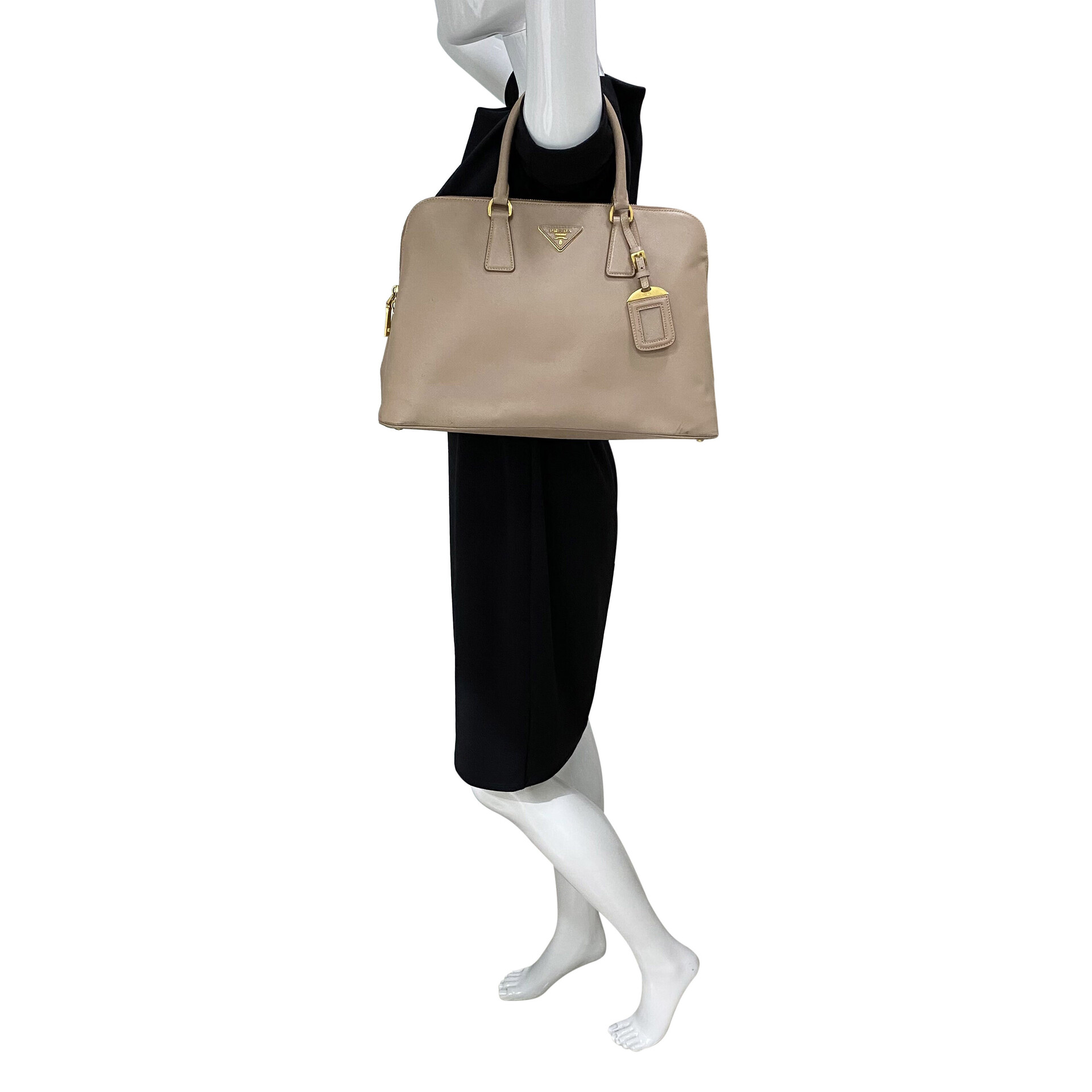 Bolsa Prada Tote Couro Saffiano Bege