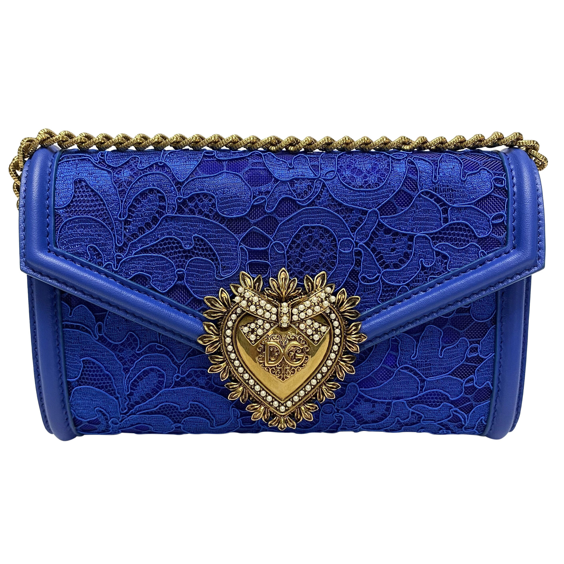 Bolsa Dolce & Gabbana Devotion Renda Azul