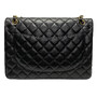 Bolsa Chanel Clássica Double Flap Maxi Couro Preta