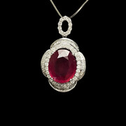 Colar Ouro Branco com Rubi