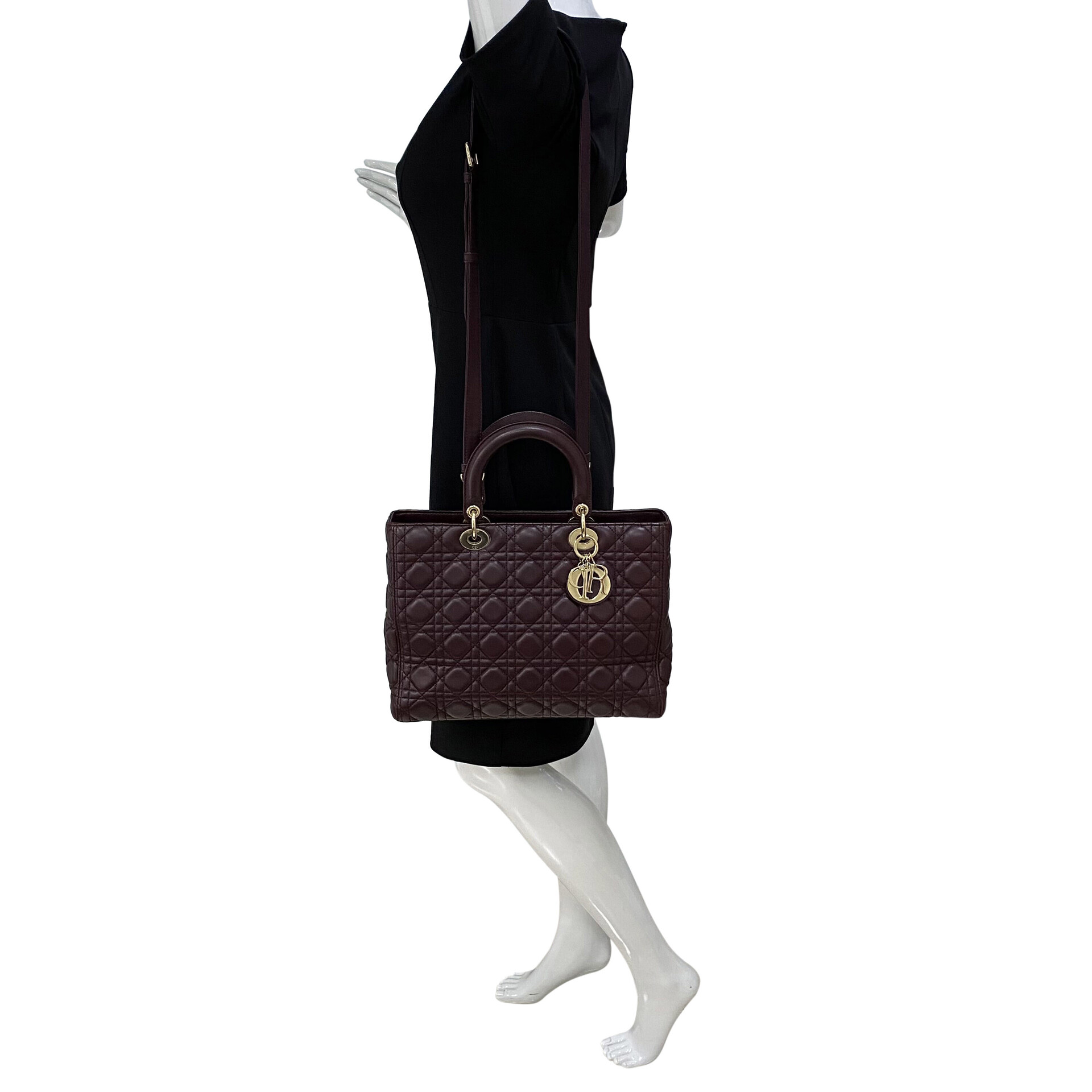 Bolsa Christian Dior Lady Dior Vinho