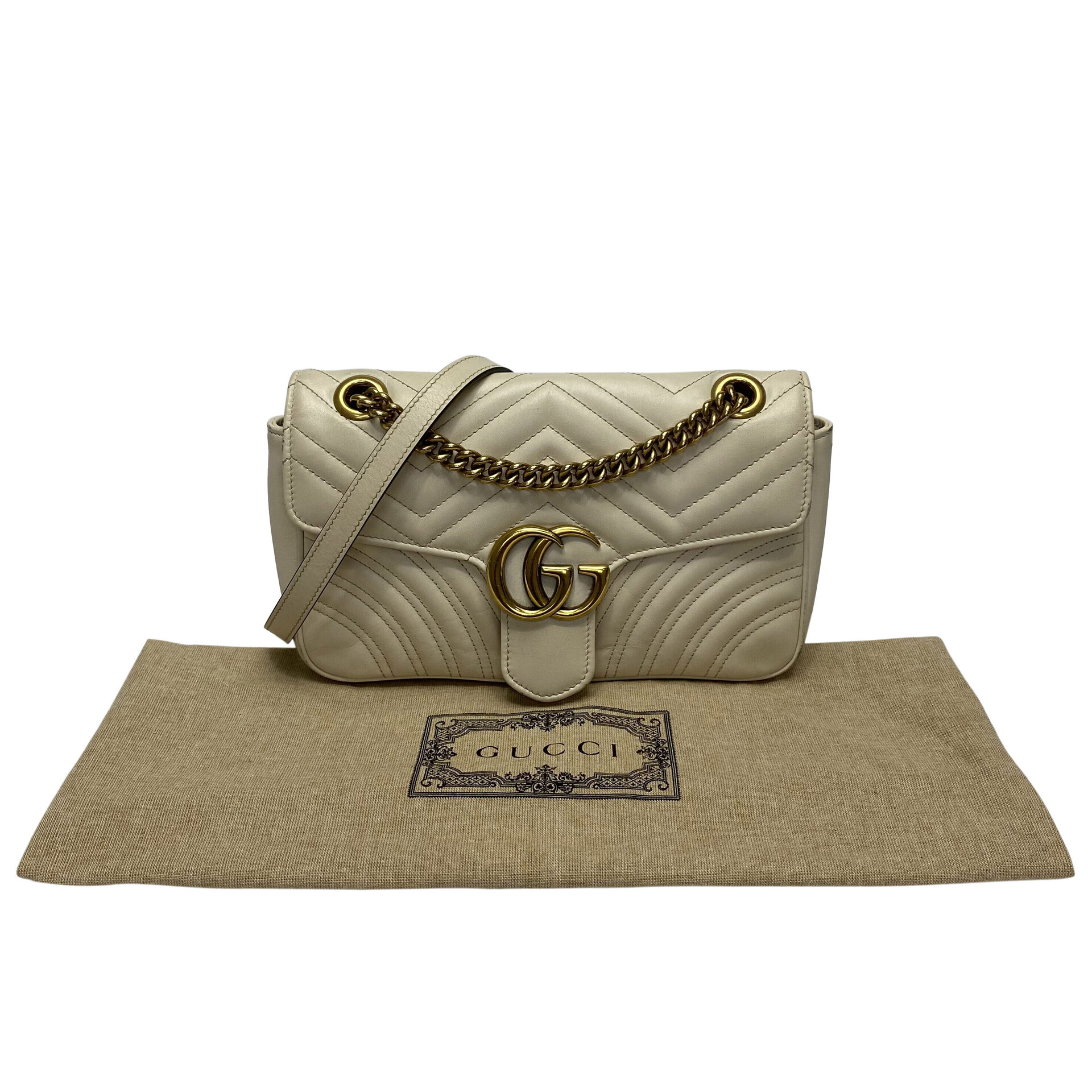 Bolsa Gucci GG Marmont Off White