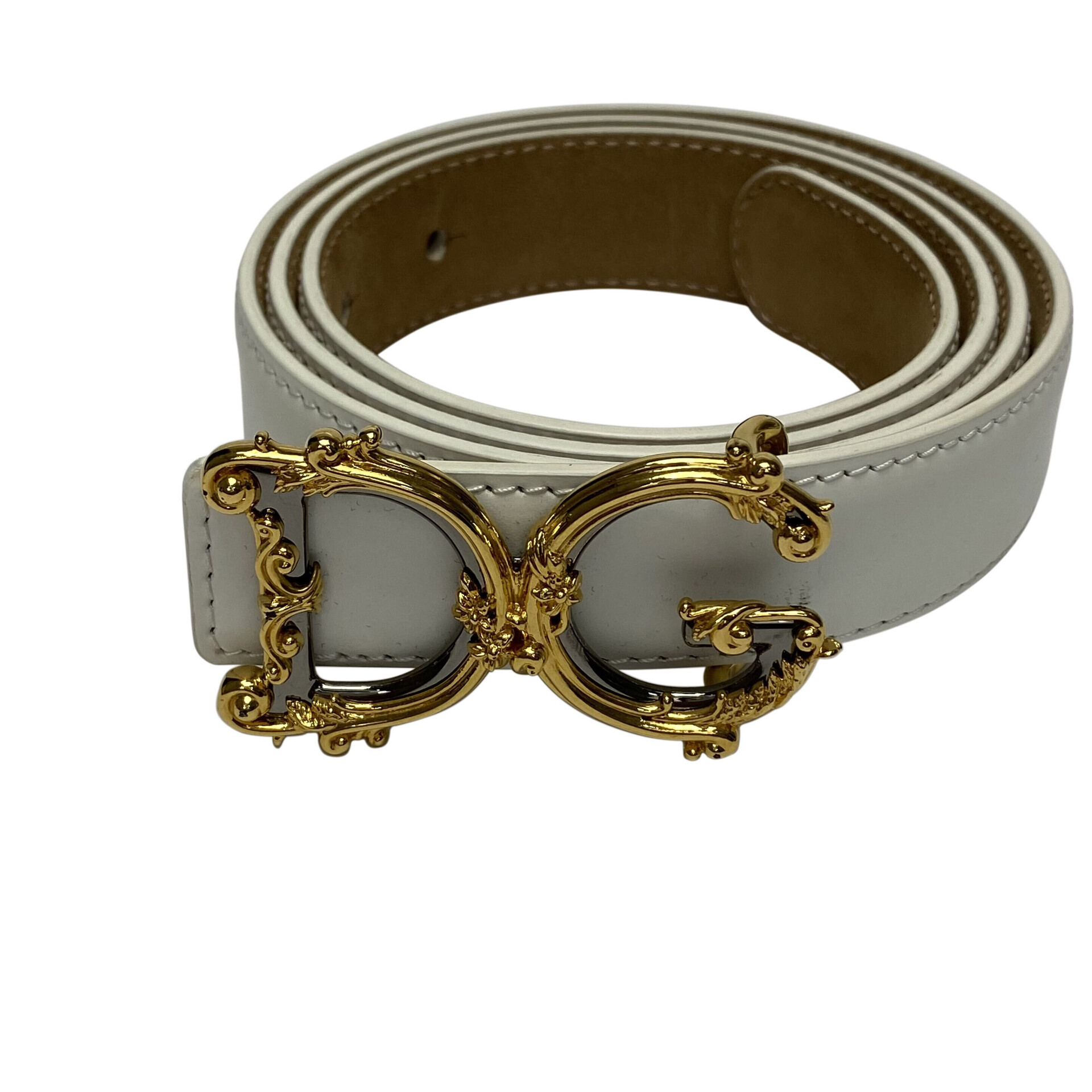 Cinto Dolce & Gabbana DG Couro Branco
