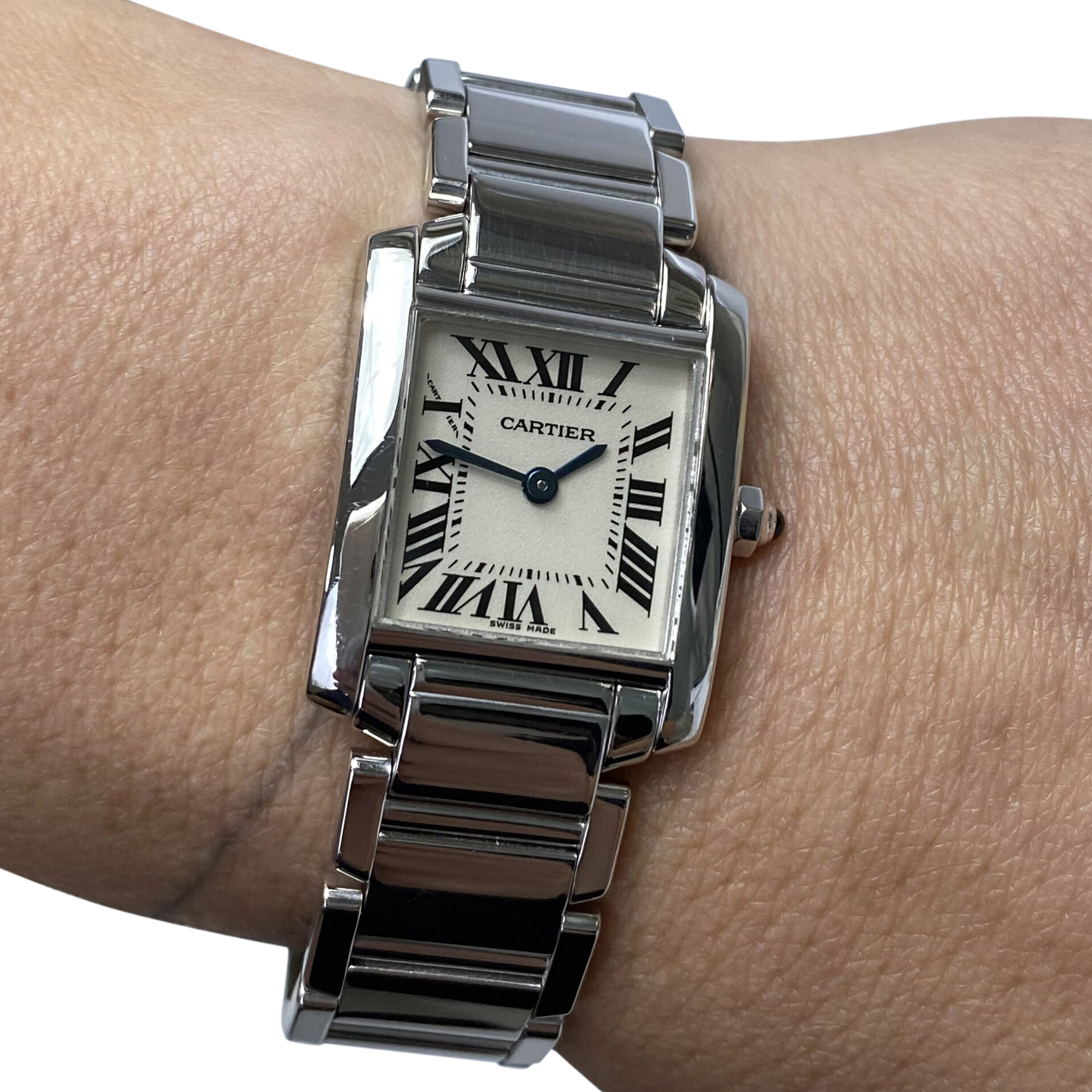 Relógio Cartier Tank Française Ouro Branco - Pequeno