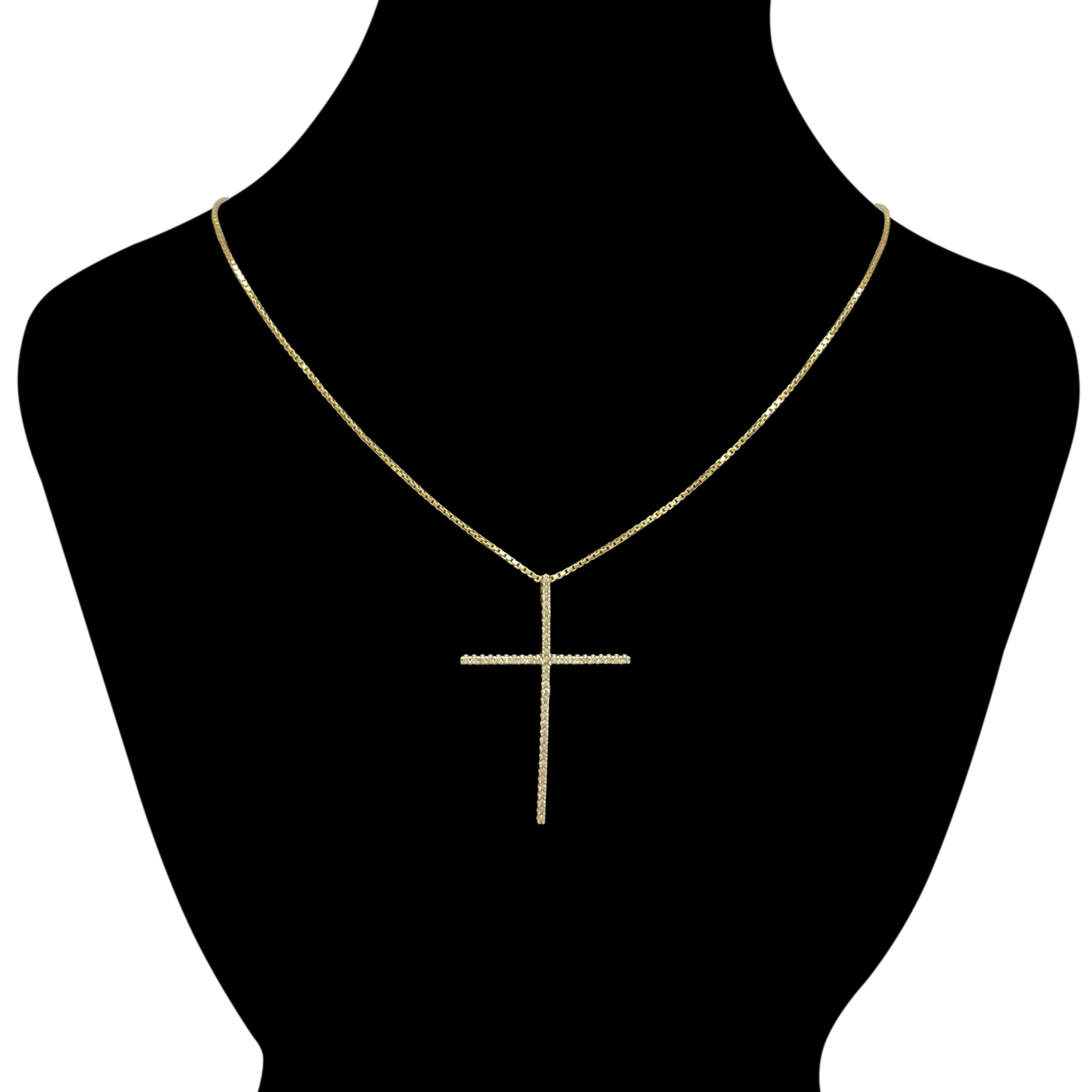 Colar Crucifixo com Diamantes