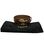 Cinto Celine Triomphe Pequeno Couro Caramelo