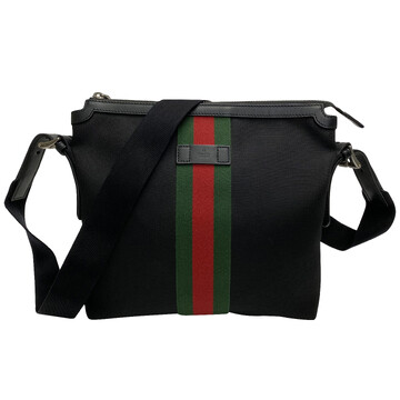Bolsa Gucci Crossbody Preta e Faixa Web