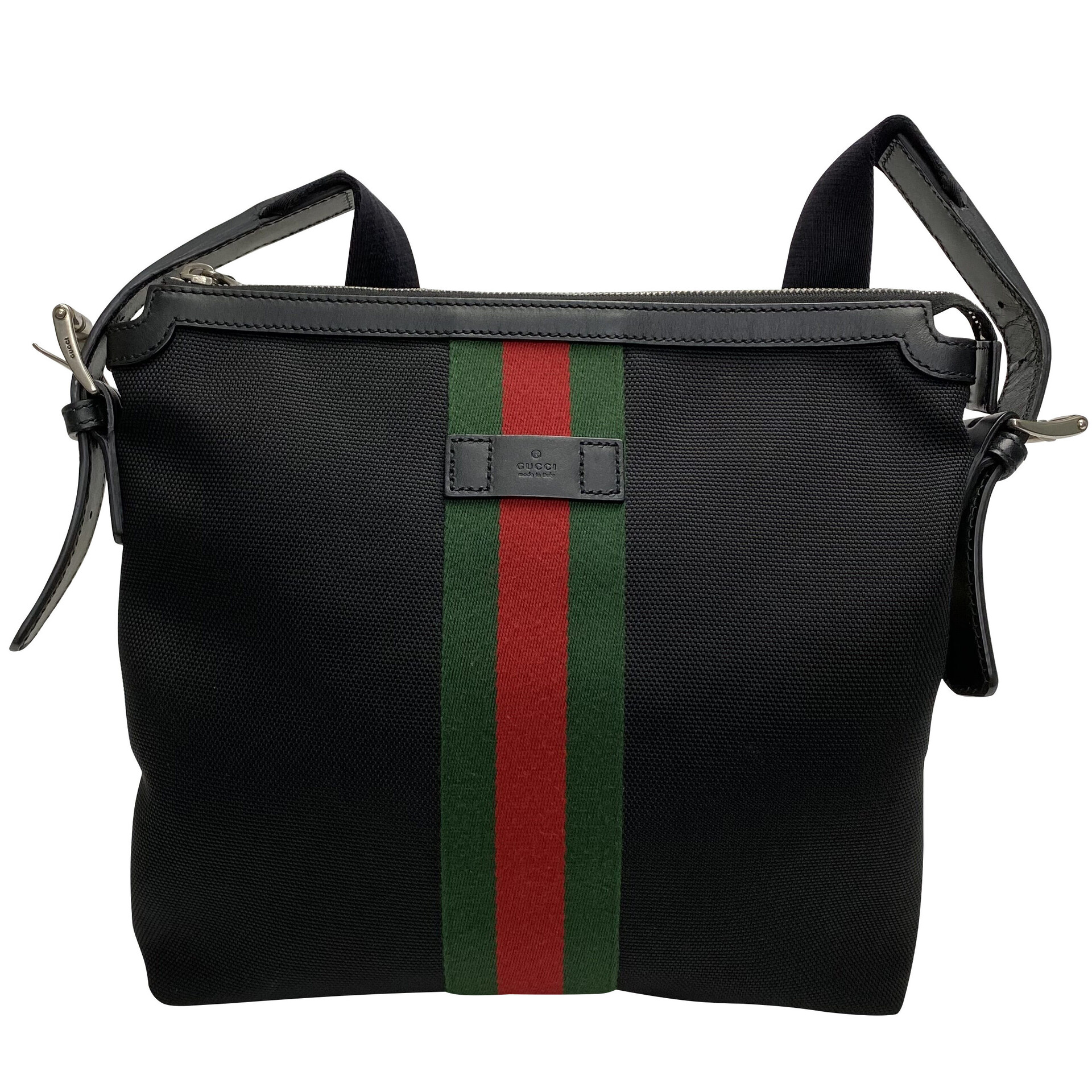 Bolsa Gucci Crossbody Preta e Faixa Web
