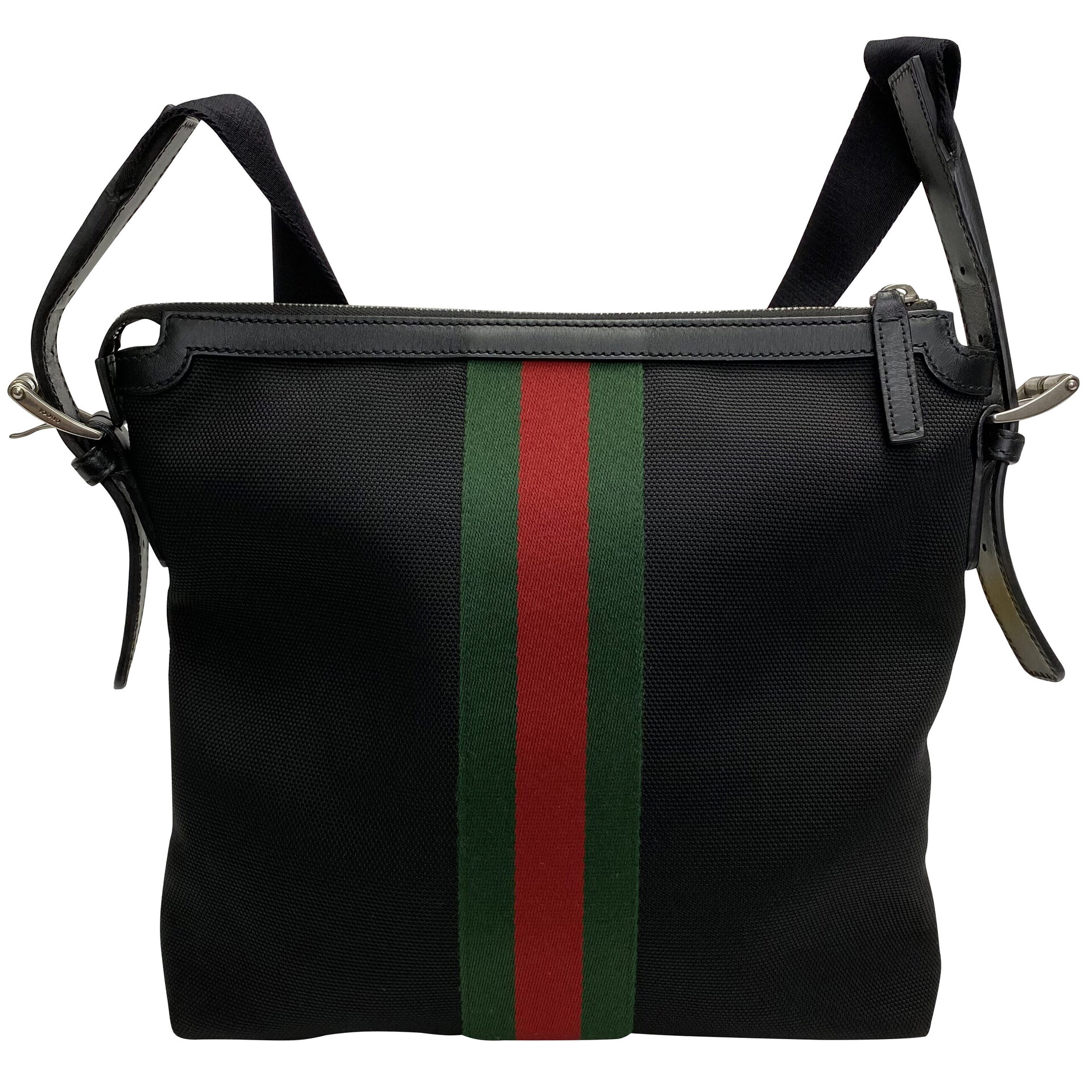 Bolsa Gucci Crossbody Preta e Faixa Web