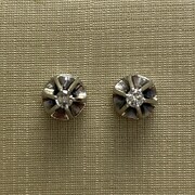 Par de Brincos Ouro Branco com Diamante