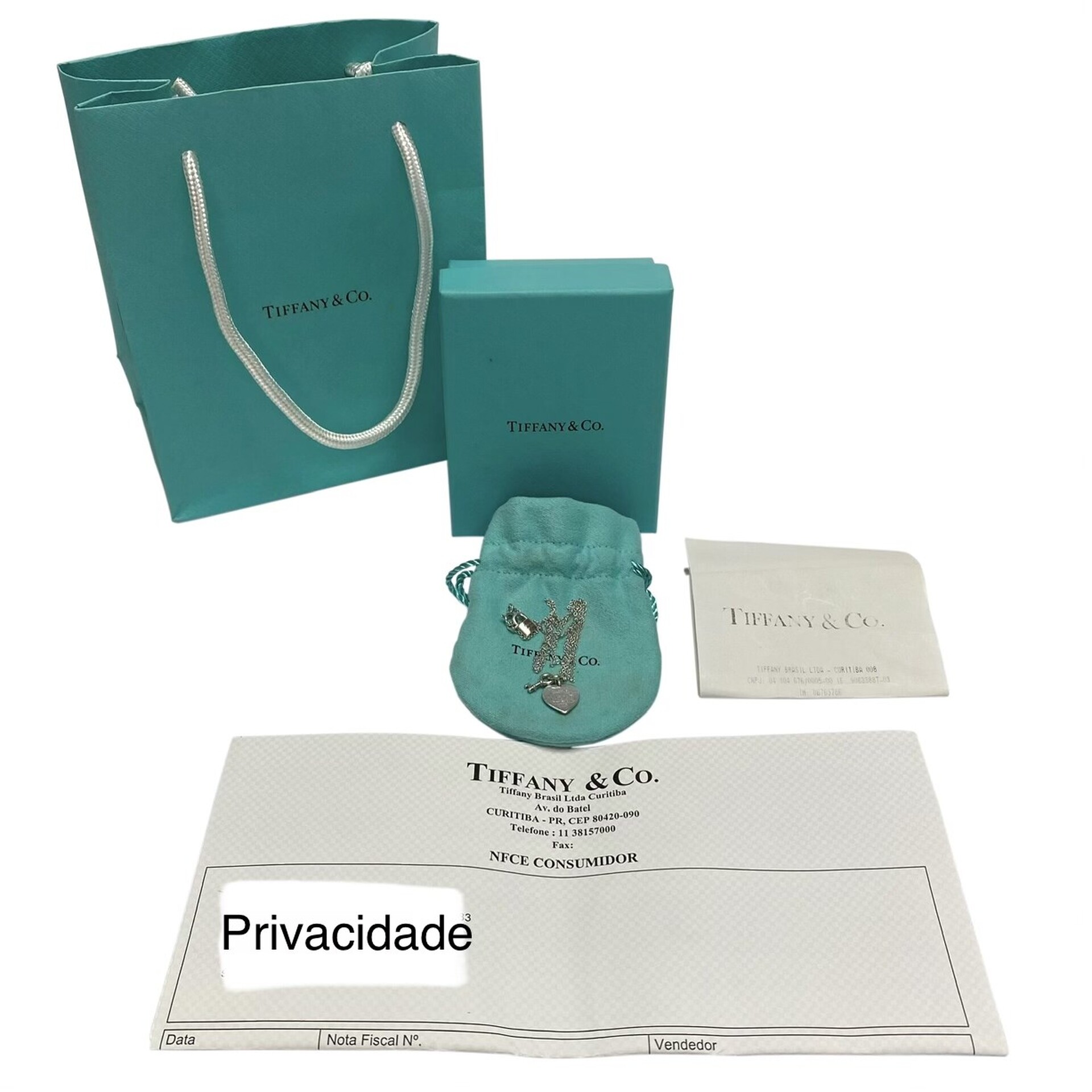 Colar Tiffany & Co. Prata Love Coração Prata