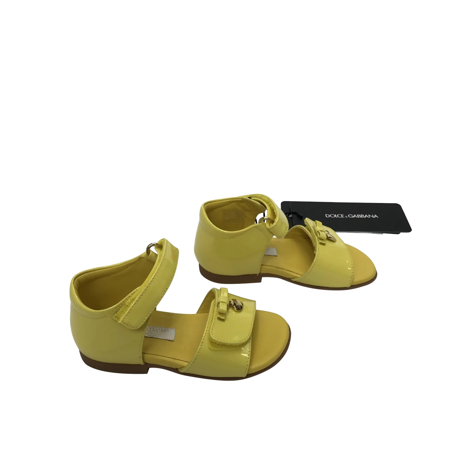 Sandália Infantil Dolce & Gabbana Verniz Amarelo