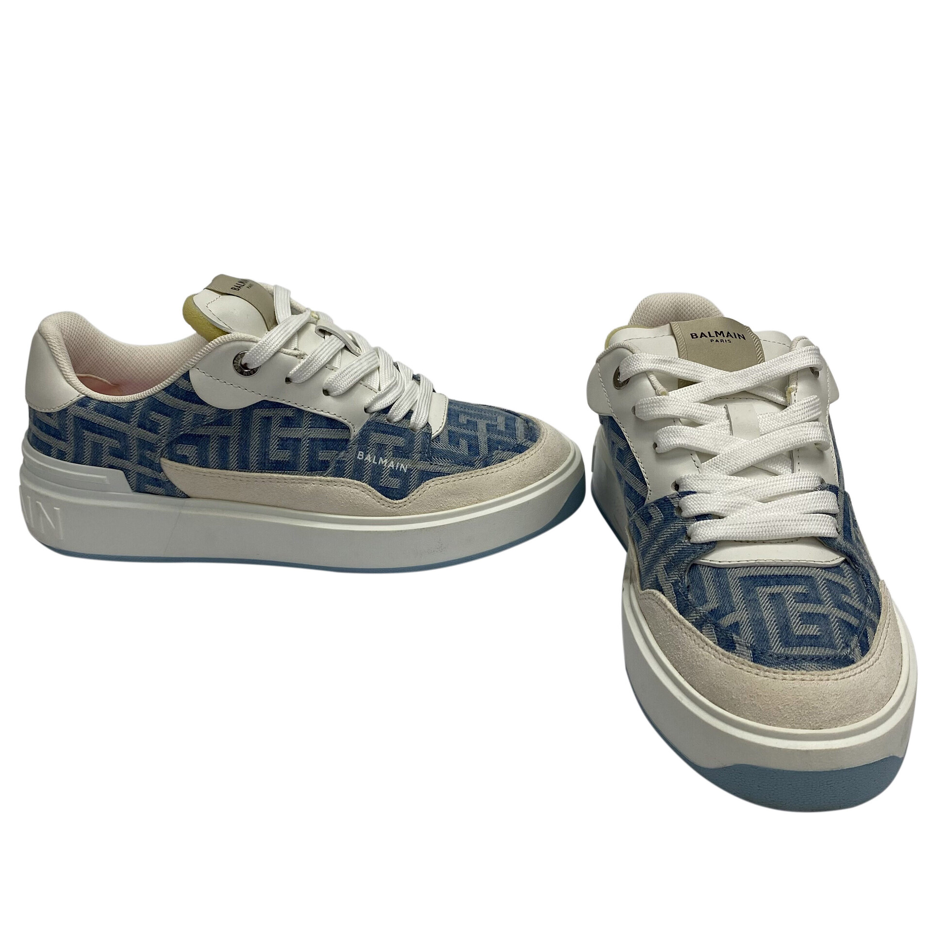 Tênis Balmain B Court Denim Monograma