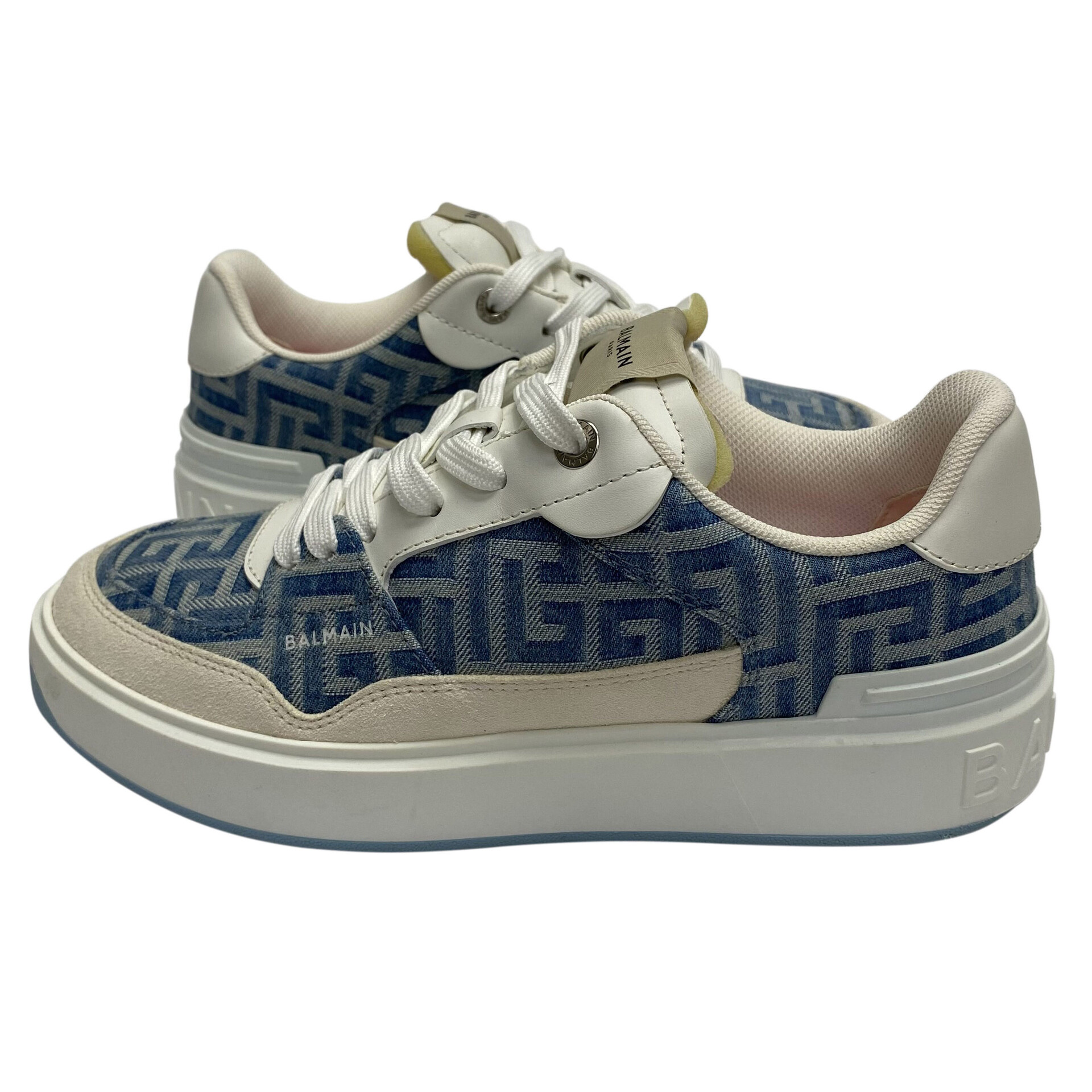 Tênis Balmain B Court Denim Monograma